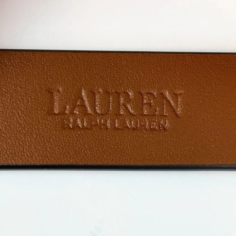 NWOT Ralph Lauren Leather Belt Woven 0-Ring Loop and Knot Boho Brown Tan sz M